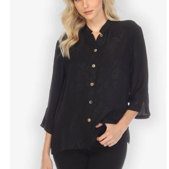 NWT Citron Santa Monica Silk Textured Top size 0X - Picture 8 of 9